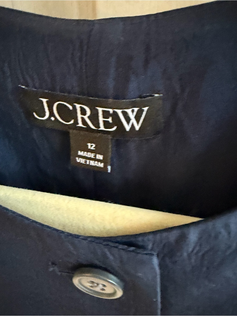 J. Crew Navy Sleeveless Button-Front Vest - Picture 3 of 3